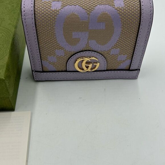 Women’s Gucci, jumbo GG canvas/leather bifold wallet/card case made in Italy - Picture 4 of 10